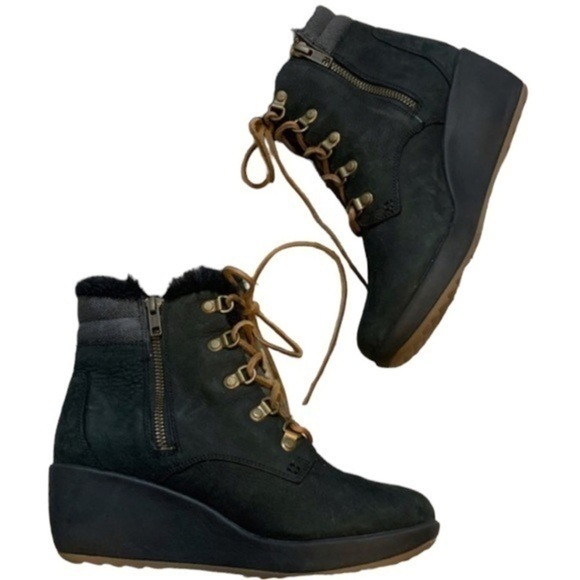 Sperry Luca Peak Waterproof Black Wedge Boots Size 9 - Picture 6 of 11